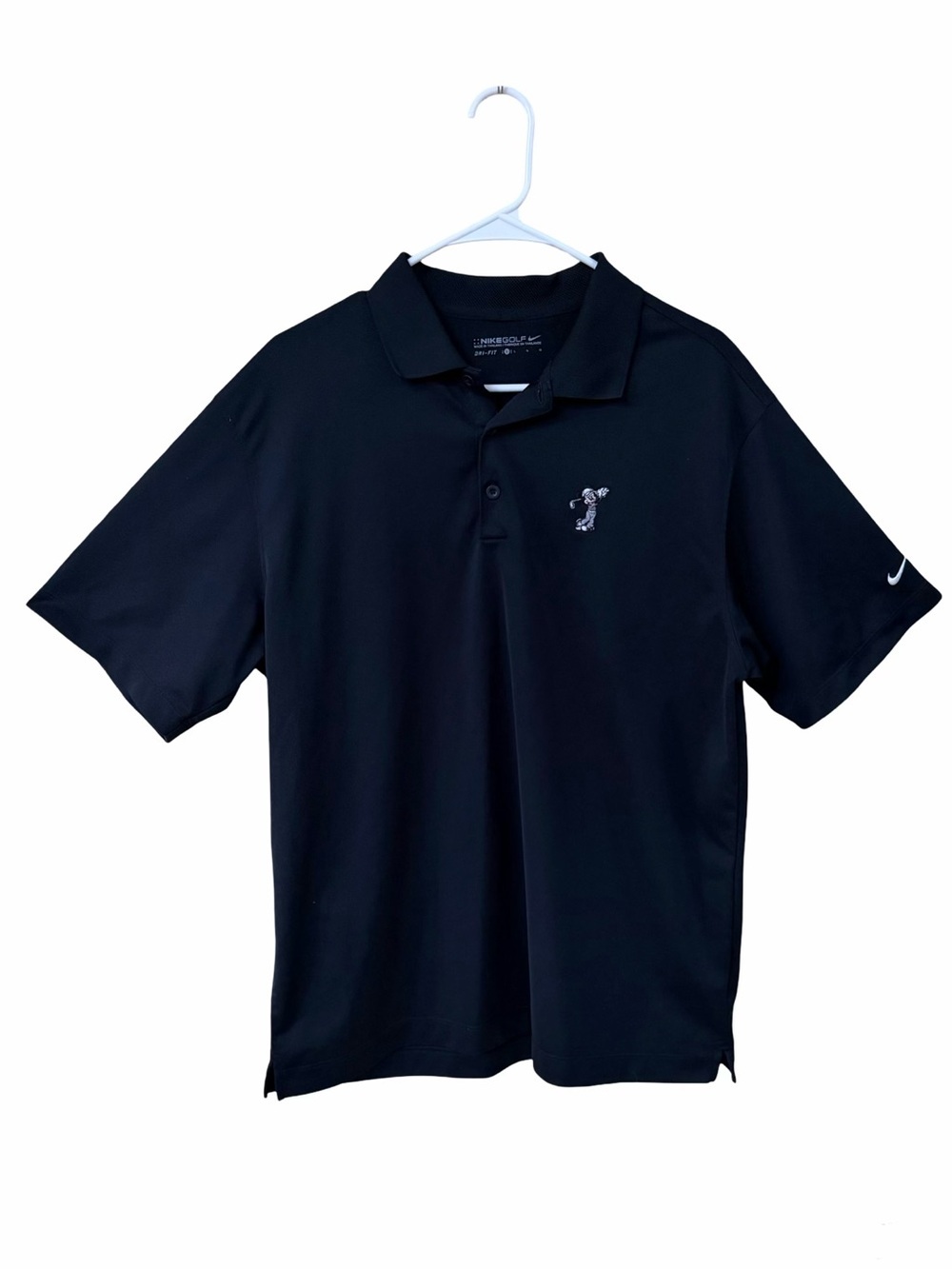 Nike Golf Dri-FIT Disney Mickey Mouse Golfer Polo Shirt Black Men’s Large EUC!